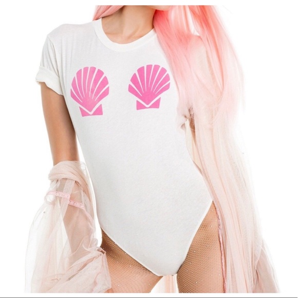 NWT Wildfox I’m A Mermaid Short Sleeve Bodysuit - Picture 8 of 11